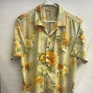 Tommy Bahama Yellow and Green Floral Men's Shirt